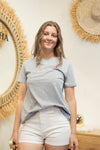 T-shirt basique gris chiné "Leo"