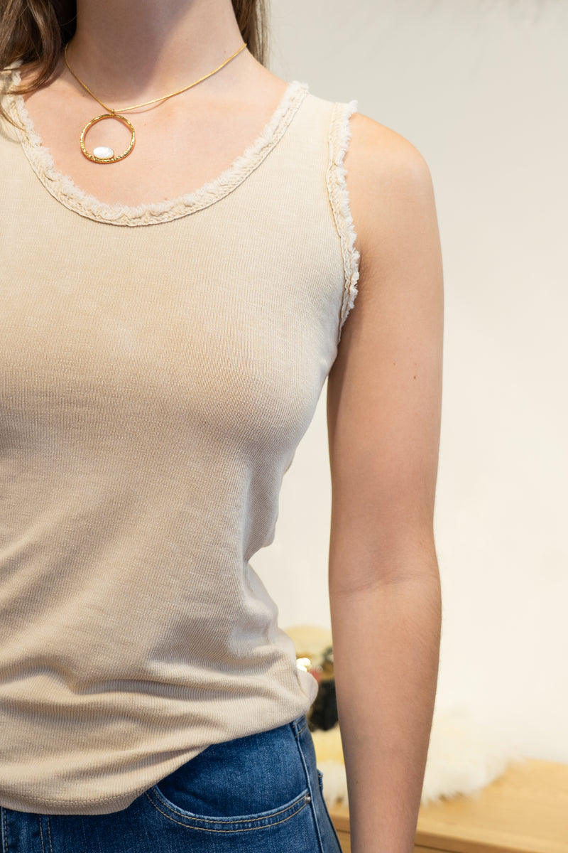 Débardeur “Raw Touch” – Beige Naturel