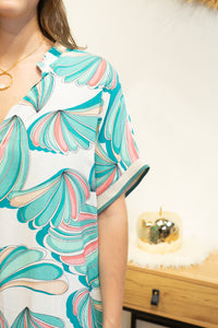 Robe imprimée fluide "Ibiza – Aqua"