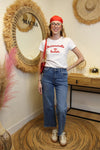 T-shirt “Mademoiselle en baskets” – Écriture Rouge