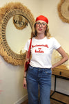 T-shirt “Mademoiselle en baskets” – Écriture Rouge