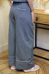 Pantalon "June" à Rayures Marine