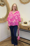 Blouse "Pink Flower" Oversize