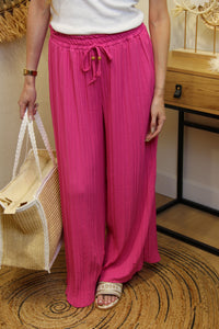 Pantalon "Cali" Plissé Fuchsia