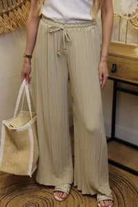 Pantalon "Cali" Plissé Sable