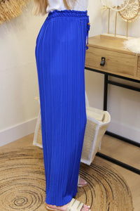 Pantalon "Cali" Plissé Bleu Roi