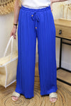 Pantalon "Cali" Plissé Bleu Roi