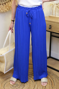 Pantalon "Cali" Plissé Bleu Roi