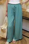 Pantalon "Cali" Plissé Vert d’Eau