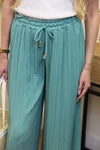 Pantalon "Cali" Plissé Vert d’Eau