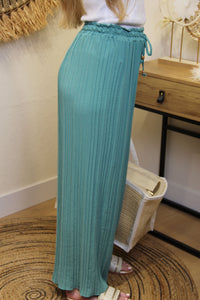 Pantalon "Cali" Plissé Vert d’Eau