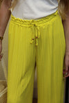 Pantalon "Cali" Plissé Jaune Soleil