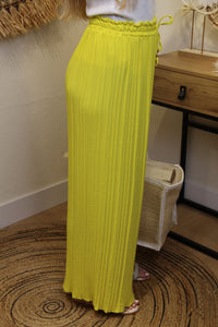 Pantalon "Cali" Plissé Jaune Soleil