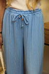 Pantalon "Cali" Plissé Bleu Azur