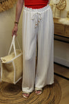 Pantalon "Cali" Plissé Blanc Neige