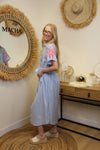 Robe "Palmita" Rayée Brodée