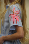 Robe "Palmita" Rayée Brodée