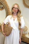 Robe "Capri" Croisée Blanc Crème
