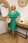 Robe "Capri" Croisée Vert Émeraude