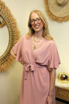 Robe "Capri" Croisée Vieux Rose