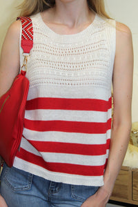 Débardeur "Marina" Rayé Rouge