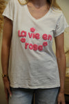 T-shirt La Vie en Rose – Blanc & Rose