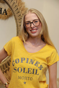 T-shirt Copines & Mojito – Jaune Soleil