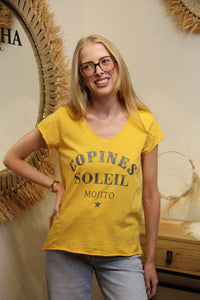 T-shirt Copines & Mojito – Jaune Soleil