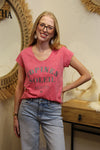 T-shirt Copines & Mojito – Rose Framboise