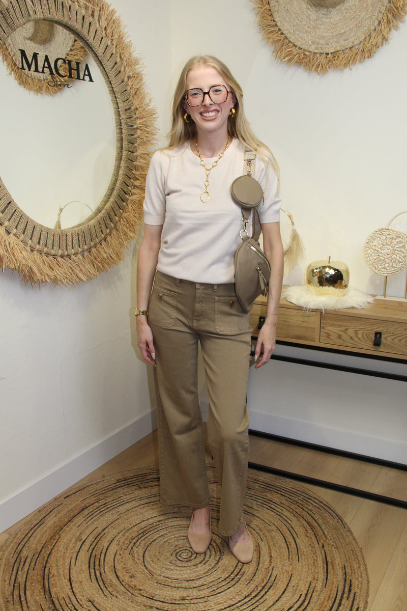 Jean Flare Daria – Beige Sable