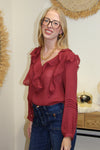 Blouse Carla – Volants & Élégance Terracotta