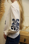 Blouse Palma – Broderie Bleu Nuit