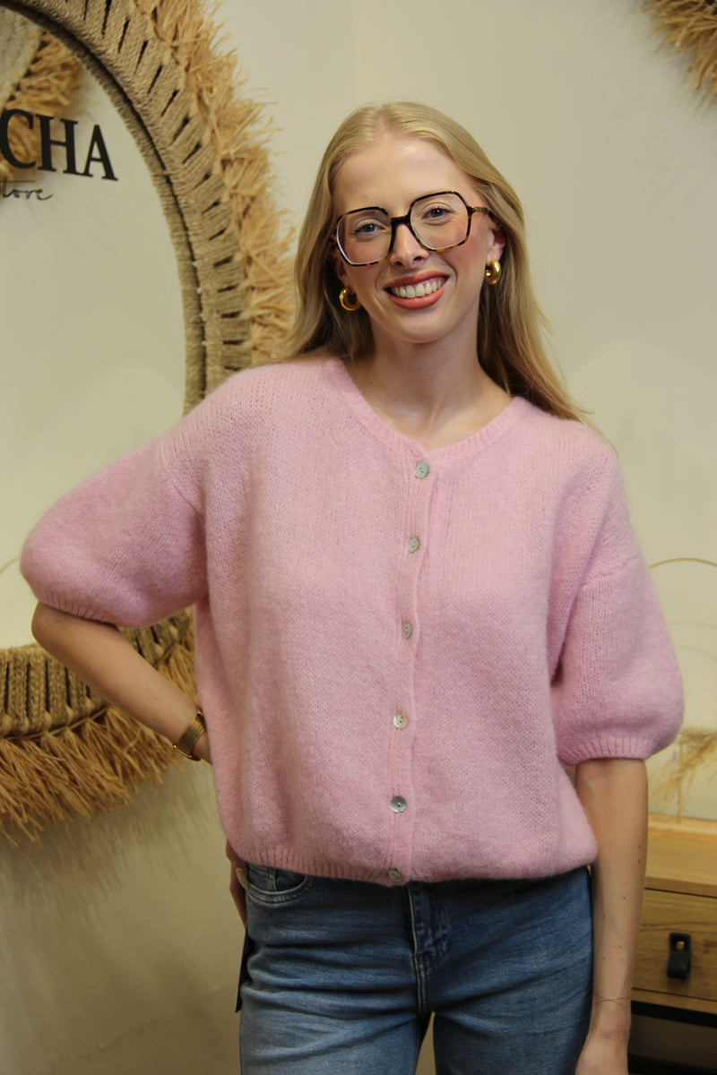 Gilet Célia – Rose Bonbon