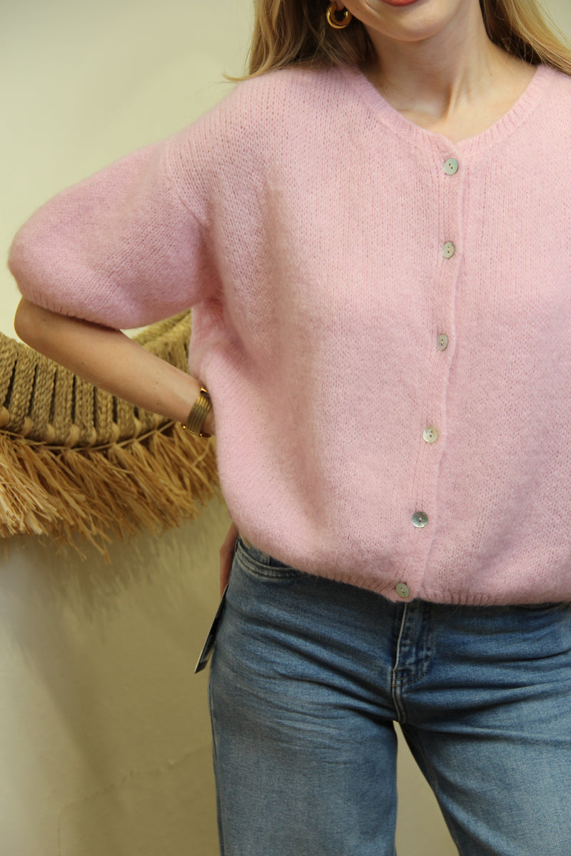 Gilet Célia – Rose Bonbon