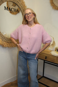 Gilet Célia – Rose Bonbon