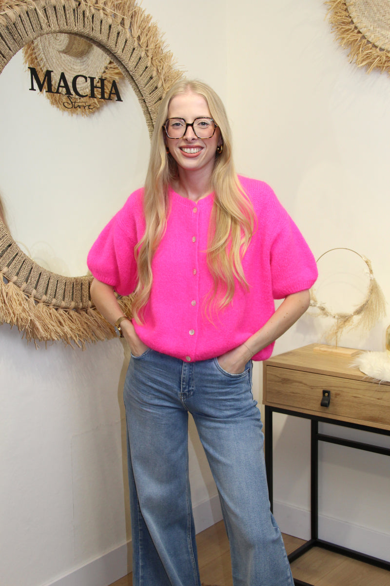 Gilet Célia – Rose Fuchsia