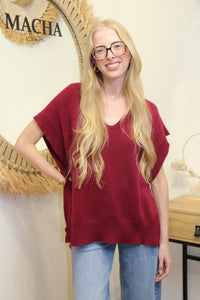 Pull Sans Manches Léna – Bordeaux
