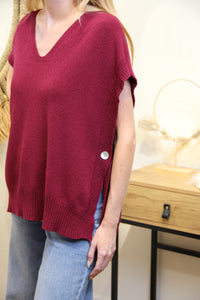 Pull Sans Manches Léna – Bordeaux