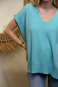 Pull Sans Manches Léna – Bleu Céladon