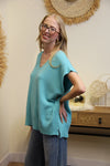 Pull Sans Manches Léna – Bleu Céladon