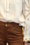 Pantalon Flare Sacha – Suédine Chocolat