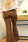 Pantalon Flare Sacha – Suédine Chocolat