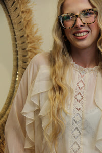 Blouse Léna – Voile Crème Dentelle