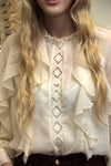 Blouse Léna – Voile Crème Dentelle
