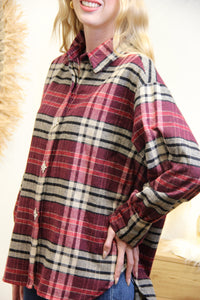 Chemise Jewel – Carreaux Prune & Cristaux