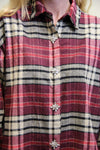 Chemise Jewel – Carreaux Prune & Cristaux