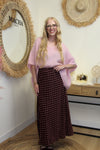 Jupe Romy – Pois Rose & Fond Chocolat