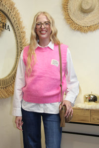 Pull Sans Manche Positive Mood – Rose Flash