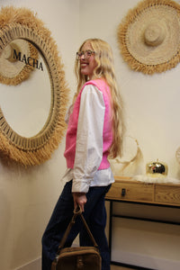 Pull Sans Manche Positive Mood – Rose Flash