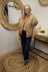 Doudoune Savannah Camel – Zippée & Intérieur Léopard